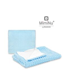 MimiNu - Set paturica 75x100 cm si perna 40x40 cm, Minky Blue