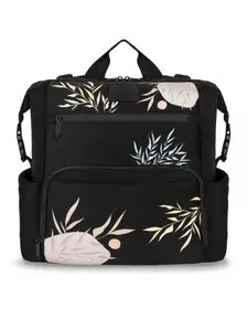 Lionelo - Rucsac impermeabil pentru mamici Cube, Cu 12 compartimente si salteluta de schimbat, Cu prindere universala de carucior, 36 x 36 x 23 cm, Lovin Negru