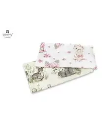 MimiNu - Set 2 bucati scutece tetra din bumbac, Refolosibile, Cu multiple intrebuintari, Dimensiune 70x80 cm, Pink Ballerina si Calm Forest Natural