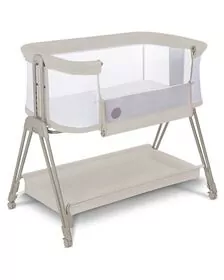 Lionelo - Patut co-sleeper Luna, 2 in 1, Cu laterala culisanta, Cu setare unghiulara, Cu roti, Reglabil in 6 pozitii pe inaltime, Bej