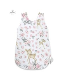 MimiNu - Sac de dormit pentru bebelusi, De iarna, Din bumbac, Cu fermoar lateral, Cu capse pe umar, 70 cm, 0 – 6 luni, 2.5 Tog, Sweet Deer Pink