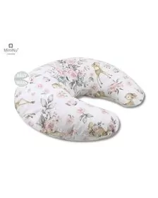 MimiNu - Perna pentru alaptat, Din bumbac, Cu husa detasabila, Cu fermoar securizat, Circumferinta 155 cm, Sweet Deer Pink