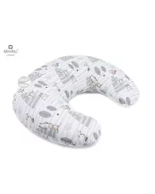 MimiNu - Perna pentru alaptat, Din bumbac, Cu husa detasabila, Cu fermoar securizat, Circumferinta 155 cm, Forest