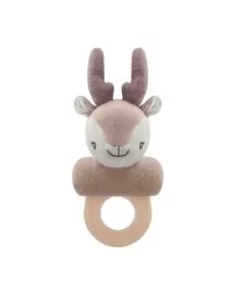 Petite&Mars - Zornaitoare de plus, Cu inel de prindere, Dimensiune 17,5 × 8 × 6 cm, Caprioara Suzie, Maro