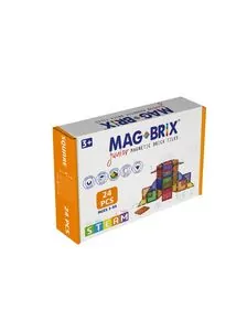 Set magnetic Magbrix Junior 24 piese patrate - compatibil cu caramizi de constructie tip Lego Duplo