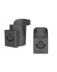 Lionelo - Suport universal pentru biberon/pahar si telefon Ove, Cu sistem de rotire 360, Negru
