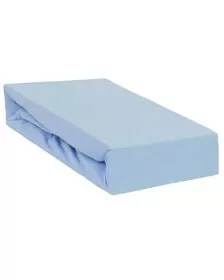 Qmini - Cearceaf impermeabil cu elastic, Pentru patut 120x60 cm, Din jerseu, Blue