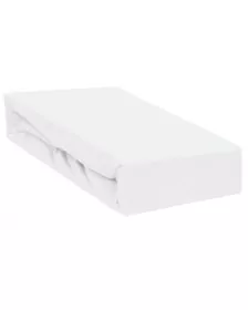 Qmini - Cearceaf impermeabil cu elastic, Pentru patut 120x60 cm, Din jerseu, White