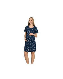 Qmini - Camasa de alaptat, Din bumbac, Cu nasturi, Numbers, Masura XL