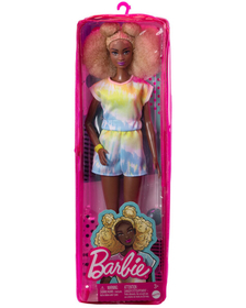 PAPUSA BARBIE FASHIONISTA CU PAR AFRO BLOND