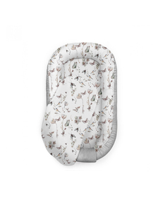 Suport de dormit Babynest Premium Bumbac si Catifea Nature Soft Grey by BabySteps, 70x35 cm