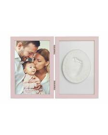 Baby HandPrint - Kit rama foto 10x15 cm, Cu amprenta, Tiny Memories, Roz