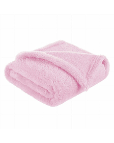 Bocioland - Paturica pufoasa pentru copii, Din fleece, Dimensiune 80 x 100 cm, Pink