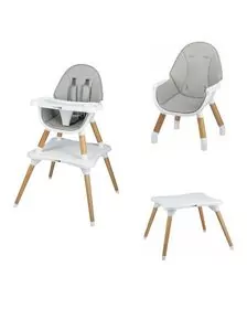 Scaun de masa 3 in 1, Multifunctional, Eos, Cu tavita reglabila si detasabila, FreeON, Grey