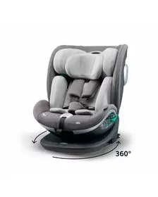 Scaun auto pentru copii, Opal, Pentru grupele de greutate 0-36 Kg, 40 - 150 Cm, Tehnologie Isofix I-Size, Centura Top Tether, Protectie laterala, Rotire 360° grade, Cu pozitie de somn si tetiera reglabila, FreeON, Grey