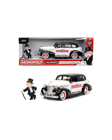 JADA SET MASINUTA METALICA CHEVROLET MASTER DELUXE 1939 SCARA 1:24 SI FIGURINA MR MONOPOLY