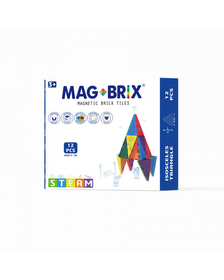 Set magnetic Magbrix 12 piese triunghi isoscel - compatibil cu caramizi de constructie tip Lego