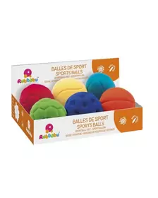 Set 6 mingiute colorate Sport din cauciuc natural, 10 cm, Rubbabu
