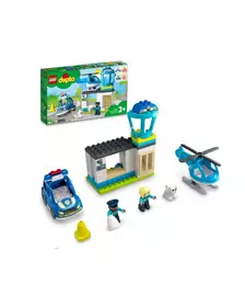 Set de construit - Lego Duplo, Sectie de Politie si Elicopter  10959