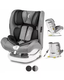 Lionelo - Scaun auto Oliver Stone Spatar reglabil, Protectie laterala, Top Tether, 9-36 Kg, cu Isofix, Gri