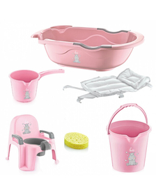 Set de baie cu 6 piese Bebe Lux BabyJem (Culoare: Roz)