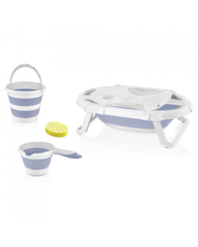 Set de baie cu 5 piese si cadita pliabila Babyjem (Culoare: Bleu)