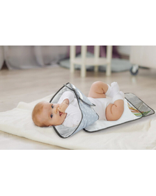 Saltea de infasat Grey pliabila cu sistem siguranta bebelusi BabyJem