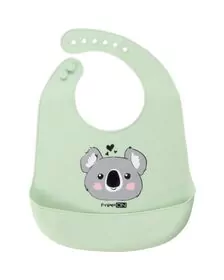 Baveta moale, Din silicon, Cu buzunar, FreeON, 31 x 24 cm, Panda Green