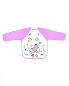 Bocioland - Baveta impermeabila, Cu maneci lungi, Dimensiune 40x35 cm, Bird