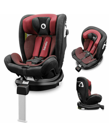 Lionelo - Scaun auto Braam Burgundy Pozitie de somn, Protectie laterala, Rotire 360 grade, 0-36 Kg, cu Isofix, Conform cu standardul european de securitate ECE R44/04, Rosu