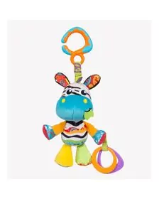 Jucarie pentru carucior, scoica auto si patut, Cu jucarie de dentitie, Zoe Zebra Munchimal, 32 cm, Playgro