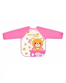 Bocioland - Baveta impermeabila, Cu maneci lungi, Dimensiune 40x35 cm, Bear