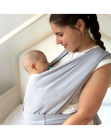 Sistem de purtare wrap elastic pentru bebelusi BabyJem (Culoare: Gri)