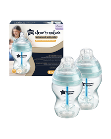 Biberon Advanced cu Sistem de Ventilatie, Tommee Tippee, 260ml, 2 buc