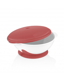 Castron cu ventuza si capac BabyJem (Culoare: Roz)