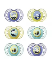 Suzeta ortodontica de noapte Tommee Tippee, 18-36 luni, Multicolor, 6 buc