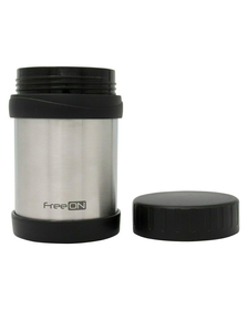 Termos pentru mancare solida, Din otel inoxidabil, 350 ml, FreeON, Gri