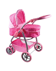 Carucior pentru papusi 2 in 1 PlayTo Jasminka Roz/Alb