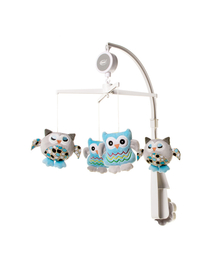 Carusel cu melodii 4Baby MUSICAL MOBILE Bufnite Albastre OB08