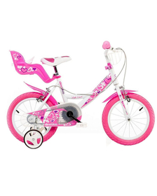 Bicicleta roz cu inimioare 14"