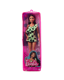 PAPUSA BARBIE FASHIONISTA BRUNETA CU SALOPETA VERDE