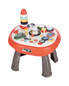 Masuta interactiva 2 in 1 pentru bebelusi, Educationala, Cu lumini si sunete, Cu panou detasabil si reversibil, Partea reversibila pentru Lego Duplo, Fun Table, Free2Play, Dimensiuni 35.5 cm x 31 cm x 41.5 cm, Multicolor