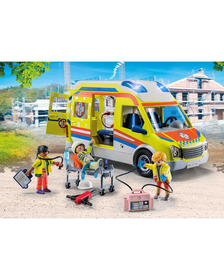 Playmobil - Ambulanta Galbena Cu Lumini Si Sunete