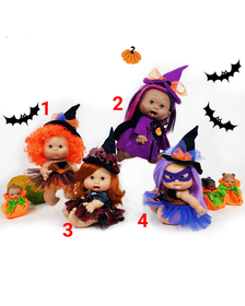 Papusa Artizanala cu miros de vanilie - Colectia Funtastic Halloween (26 cm) 3 - Papusa Funtastic Halloween cu par castaniu