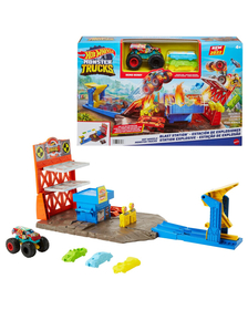 HOT WHEELS MONSTER TRUCKS SET BLAST STATION