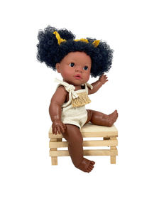 Papusa Artizanala cu miros de vanilie - Joy Afro (37 cm)