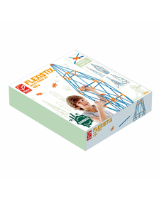 Jucarie din bambus Flexistix - Kit cu mai multe turnuri (132 piese)