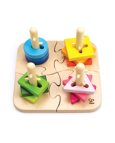 Jucarie din lemn - Puzzle creativ cu forme