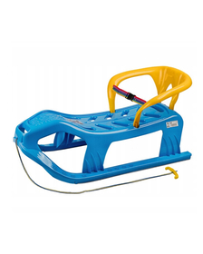 Sanie Marmat Star 90 cm, albastru cu spatar galben