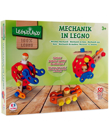 Set constructie cu figurine micul mecanic, 50 de piese, Globo Legnoland